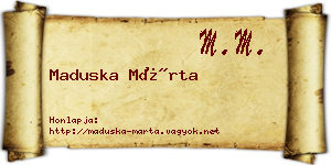 Maduska Márta névjegykártya